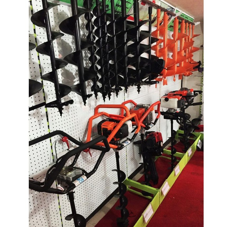 Petrol earth auger, earth auger, earth hole auger, post auger, ice auger, starter set XXXL + 3 DRILLS 10/20/30