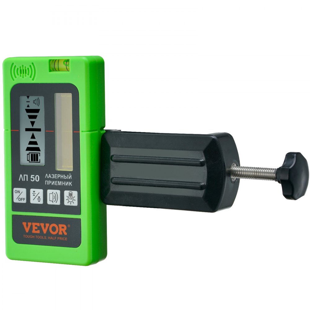 Professioneller Laserempfänger, 60 m Reichweite, Laserdetektor für Puls-Kreuzlinienlaser, ±1,5 mm Nivellierbereich, 1,5-V-Batterien, 20 Stunden Betriebszeit, doppeltes LCD-Display mit Hintergrundbeleuchtung Professioneller Laserempfänger, 60 m Reichweite, Laserdetektor für Puls-Kreuzlinienlaser, ±1,5 mm Nivellierbereich, 1,5-V-Batterien, 20 Stunden Betriebszeit, doppeltes LCD-Display mit Hintergrundbeleuchtung