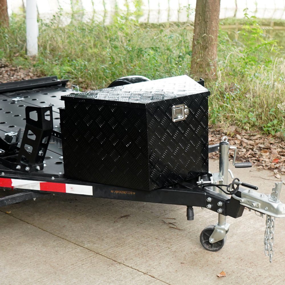 Trailer Tongue Box Trailer Tool Box 990x419x305mm Aluminum Alloy Trailer Box Storage with Lock and Key Trailer Tongue Tool Box for RV etc