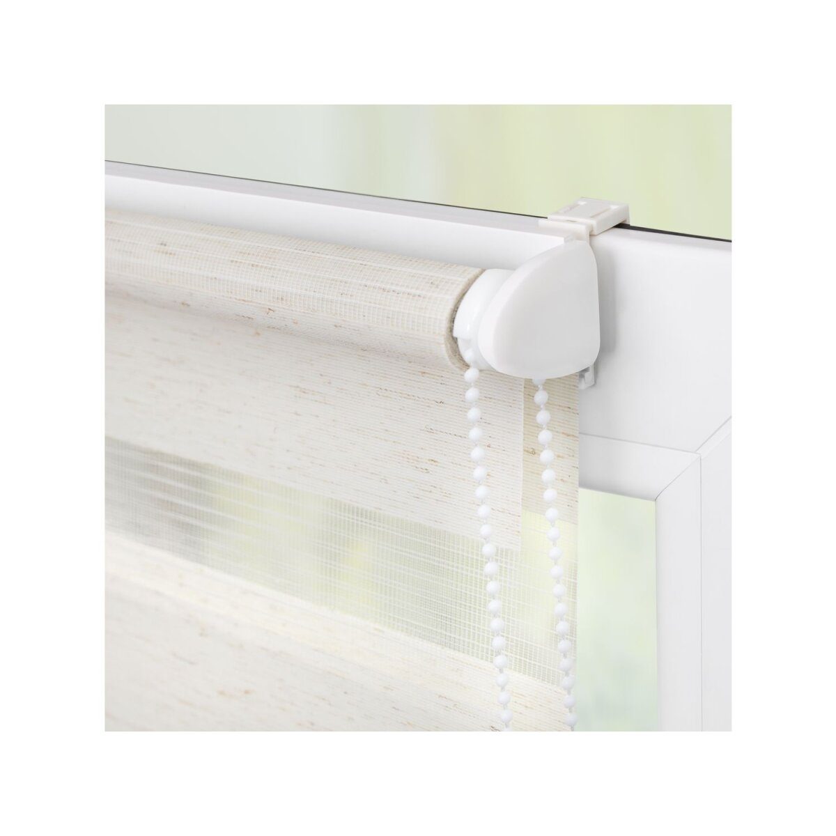 Lichtblick Klemmfix duo roller blind, sun and privacy protection, light regulation, no drilling, 80 x 150 cm, natural