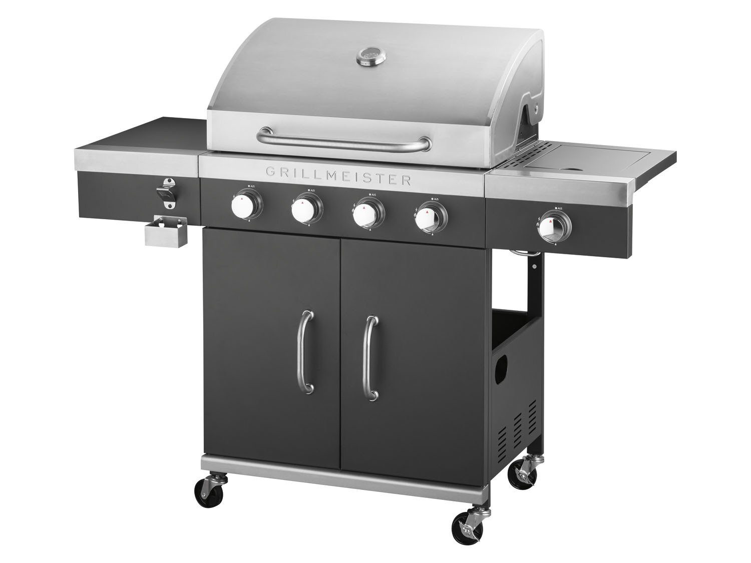 BBQ GRILLMEISTER gril à gaz 4 plus 1 brûleur
