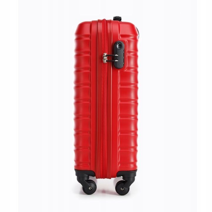Valise premium valise de voyage valise de bord avec baleines plastique ABS 34l rouge