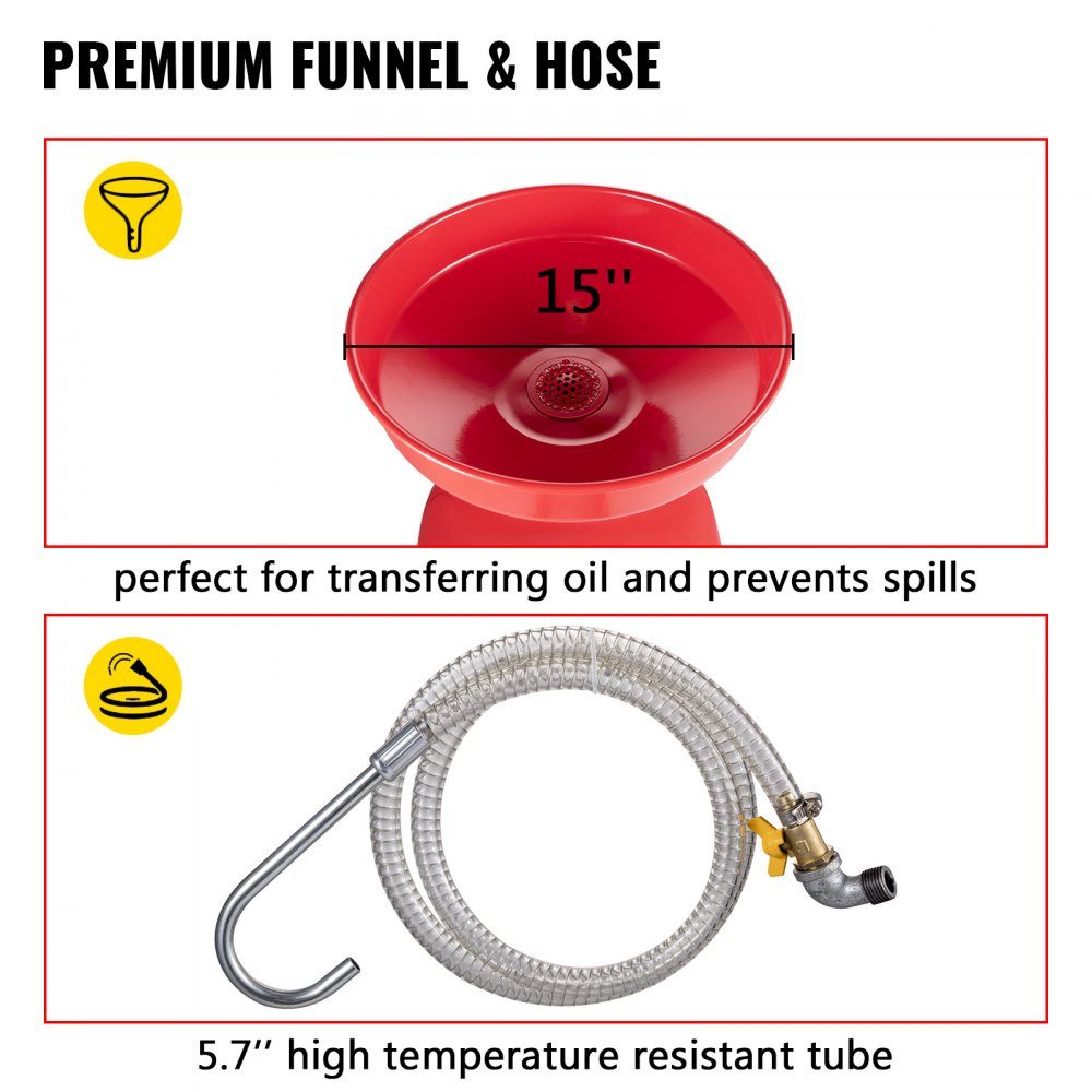 Waste Oil Drain Tank Portable Oil Drain 75.7L Air Powered Drain