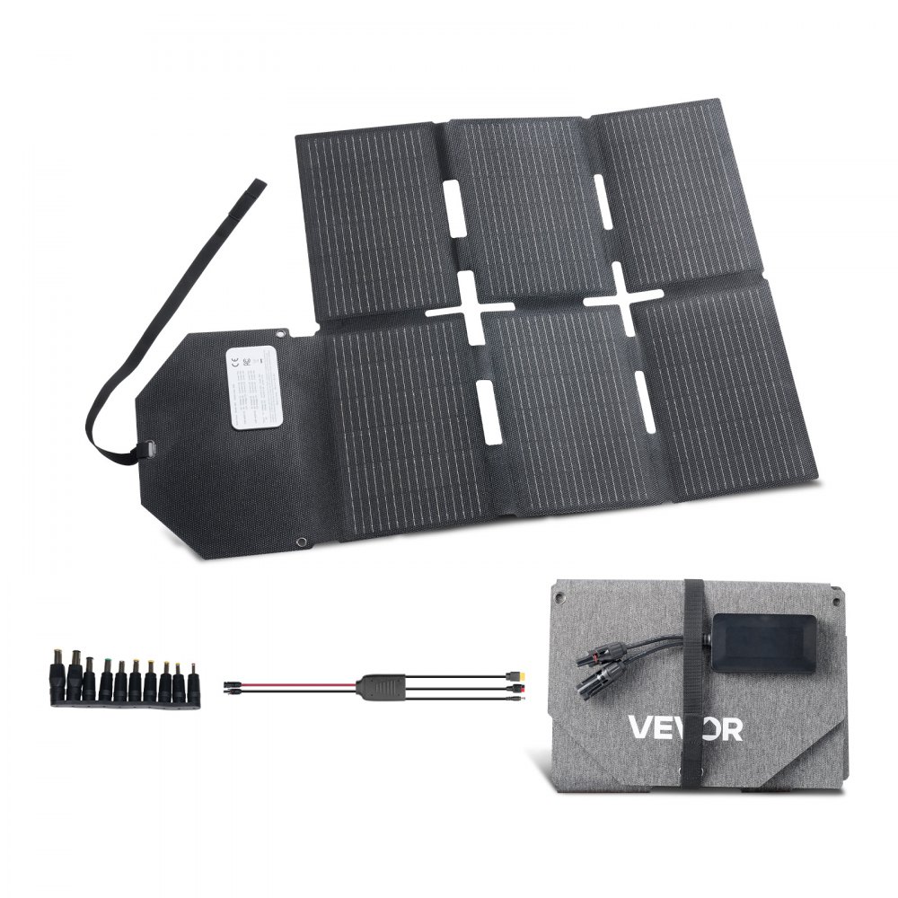 Panneau solaire pliable 60W, panneau solaire monocristallin 16BB de type N avec 24% d'efficacité, chargeur solaire avec sortie MC4, ports Type-C, USB-A et DC pour centrales électriques en camping Panneau solaire pliable 60W, panneau solaire monocristallin 16BB de type N avec 24% d'efficacité, chargeur solaire avec sortie MC4, ports Type-C, USB-A et DC pour centrales électriques en camping