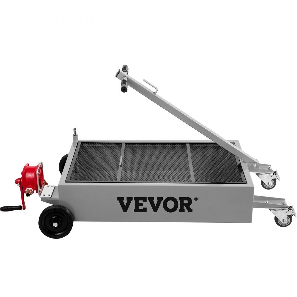 Bac de vidange d'huile, réservoir de vidange d'huile de 56,8 L, bac de vidange d'huile plat, bac de vidange d'huile de grande capacité, main pliable, avec pompe, tuyau, rouleaux pour vidanger l'huile dans les voitures, SUV et L