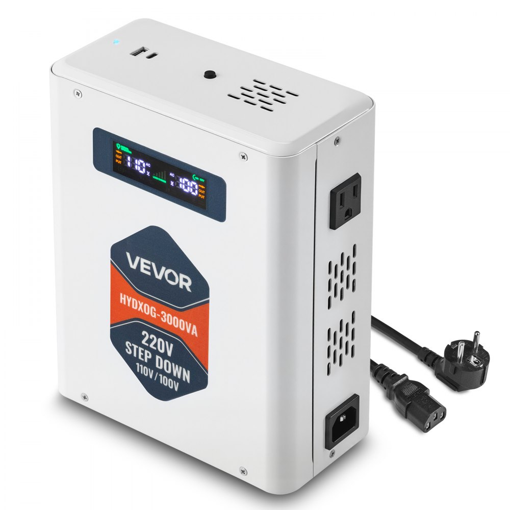 Step Down Voltage Converter 3000VA High Performance Converter 220V to 110V Power Transformer with 2 US Sockets USB Output LCD Display Temperature Protection for 110V Devices Step Down Voltage Converter 3000VA High Performance Converter 220V to 110V Power Transformer with 2 US Sockets USB Output LCD Display Temperature Protection for 110V Devices