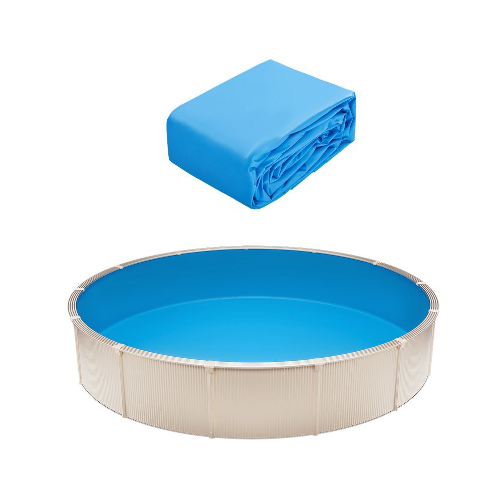 Runde Poolfolie, φ550x147 cm, Innenfolie, Ersatzfolie, Innenabdeckung, Schwimmbadfolie, Vinylfolie in Standardgröße, verschleißfest, für Aufstellbecken mit 132 cm Wandhöhe, einfarbig