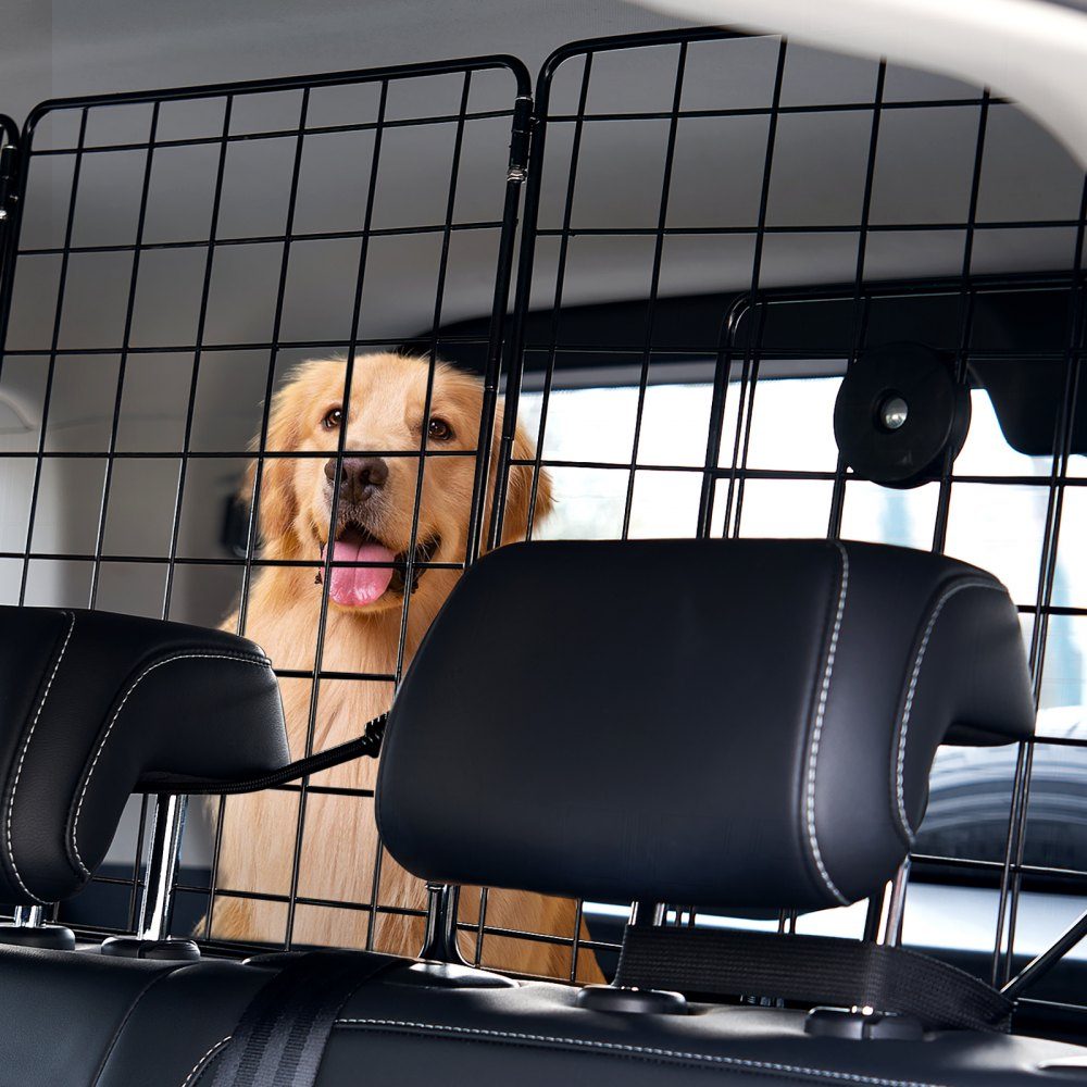 Dog Car Barrier Adjustable Divider Dog Gate (928x423mm) Car Back Seat Guard Wire Mesh Pet Barrier Universal Fit Car Barrier for SUVs Trucks