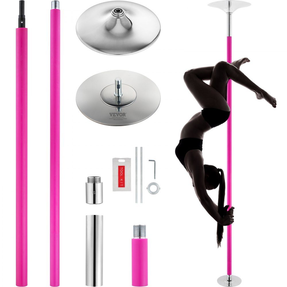 Professional Dance Pole Pole Dance Portable Dance Pole Professional Approx. 86"-100" Height Adjustable Removable Fitness Pole Spinning Fitness Pink Static Dance Pole Gym