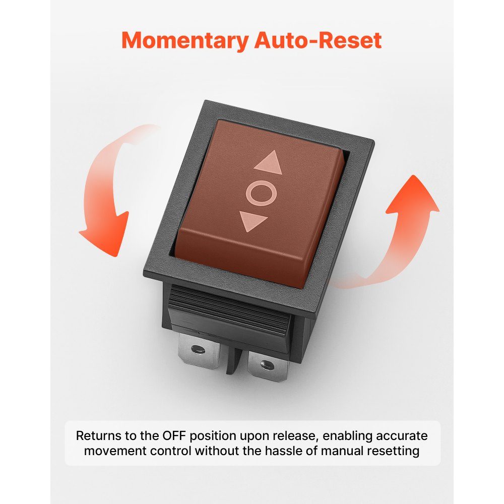 Rocker Switch, 6 Pin DPDT Toggle Switch with 3 Positions (ON)-Off (ON), Pole Reversing Switch AC 250V/16A 125V/20A, Ideal for Home, Office and Light Industrial Use