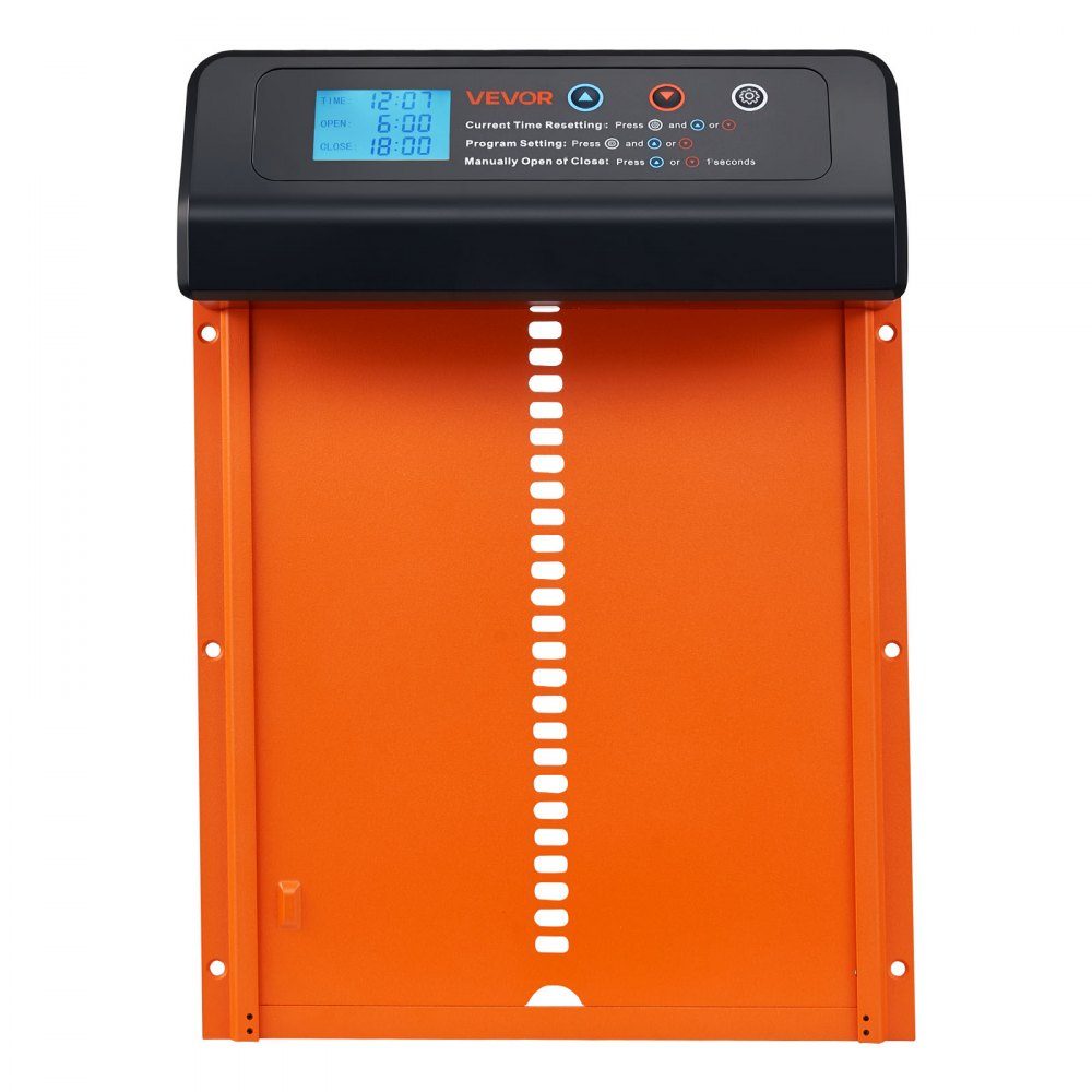 Automatic Chicken Flap Chicken Coop Door with Timer Manual Setting and Anti-Pinch Chicken Door Chicken Coop Gate Opener with Waterproof Seal Orange 350 x 250 x 73mm