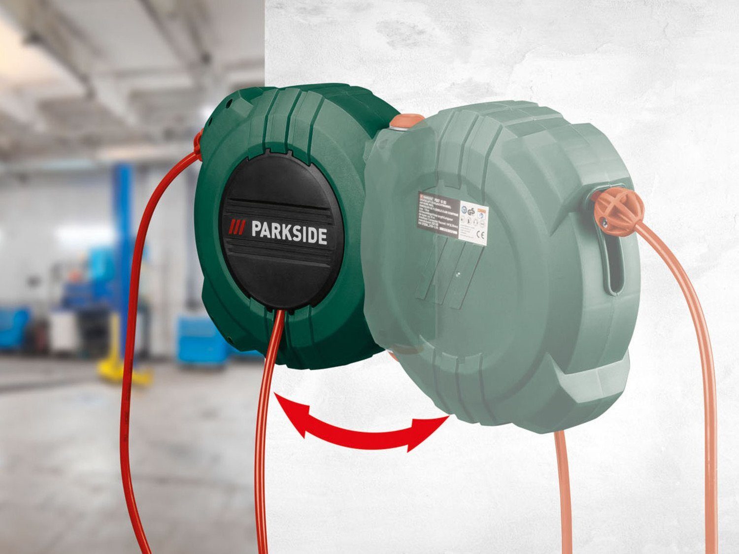 PARKSIDE® Druckluft-Schlauchaufroller mit Rückzug