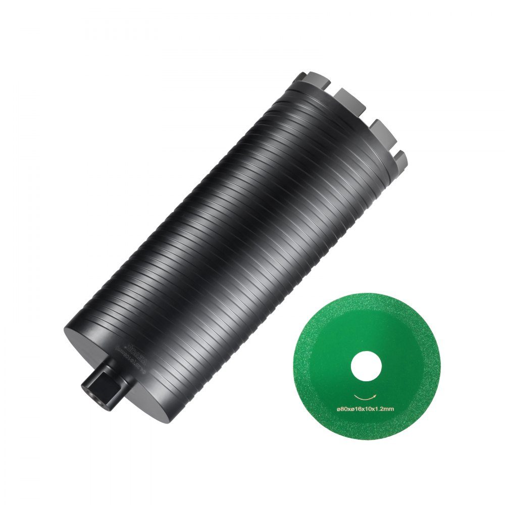 Diamond Core Drill, 108mm Wet/Dry Diamond Core Drill for Bricks and Blocks, Concrete Core Drill with Guide Drill and Saw Blade, 241.3mm Drilling Depth, 5/8"-11 Female Thread