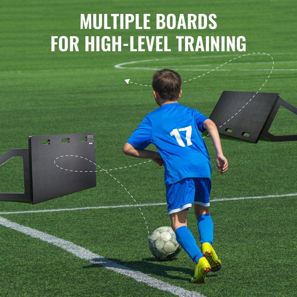 Voetbal Rebound Board Draagbaar Bounce Board 1150x450mm HDPE Rebounder Muur Rebound Apparatuur Kinderen & Tieners Trainingsbord Rebounder Kicker voor Voetbaltraining Zwart