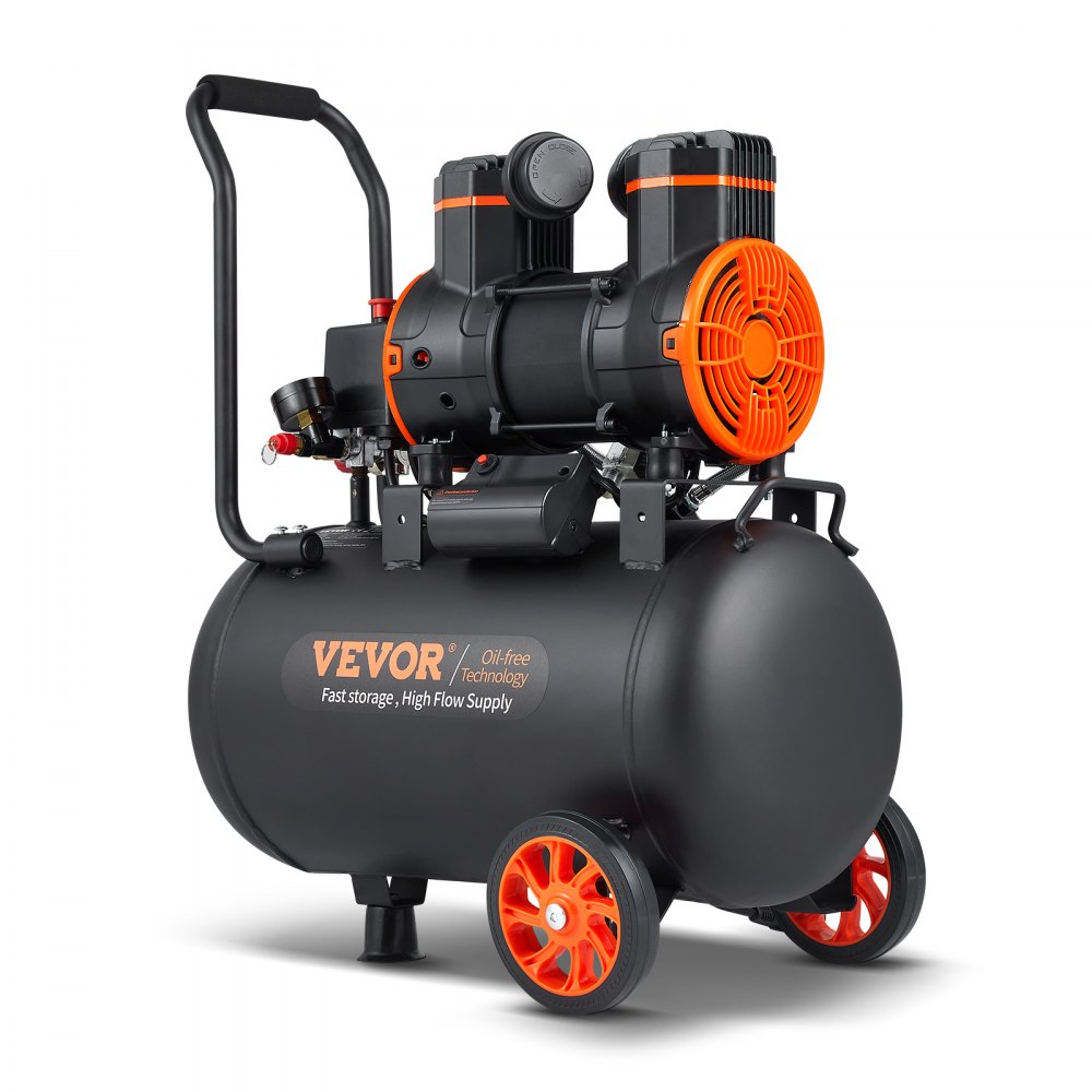 Luchtcompressor van 9,3 gallon, 2,5 pk, 2,2 CFM bij 90 PSI, olievrije luchtcompressortank en maximale druk van 116 PSI, 70 dB ultrastille compressor voor autoreparatie, bandenspanning, spuitlakken, spijkeren van houtwerk Luchtcompressor van 9,3 gallon, 2,5 pk, 2,2 CFM bij 90 PSI, olievrije luchtcompressortank en maximale druk van 116 PSI, 70 dB ultrastille compressor voor autoreparatie, bandenspanning, spuitlakken, spijkeren van houtwerk