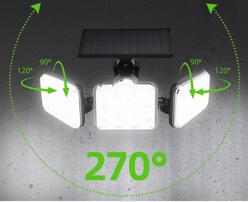 270 Degree Solar Light with Motion Sensor Solar Lamp Outdoor Garden Wall Light Spotlight Home