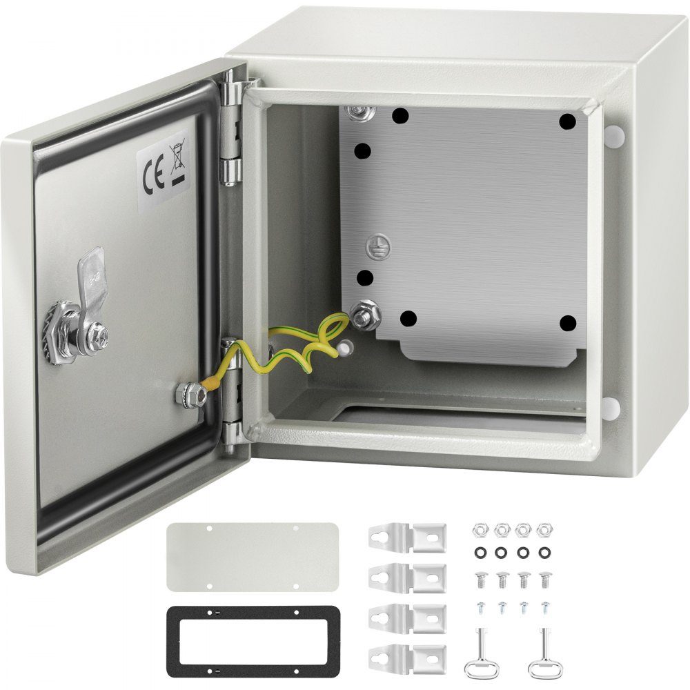 Steel electrical box, electrical enclosure, 20x20x15 cm, carbon steel, IP65