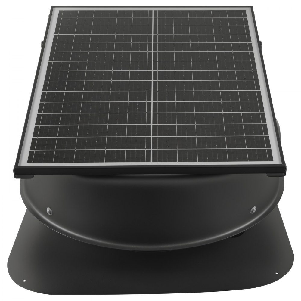 Ventilateur de toit à énergie solaire, ventilateur de toit solaire intelligent 42 W avec thermostat, télécommande, débit d'air 79287L/min, moteur CC sans balais intégré pour le refroidissement – Réf. HT-23050