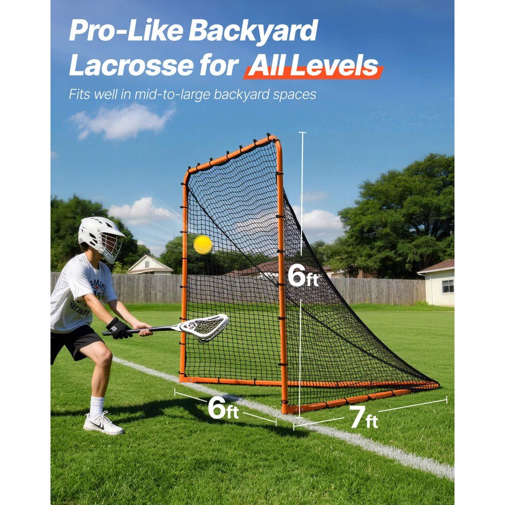 Lacrosse Goal, 6' x 6' Lacrosse Net, Foldable Portable Backyard Lacrosse Training Equipment, Steel Frame Training Net, Quick and Easy to Set Up Lacrosse Goal, Perfect for Training