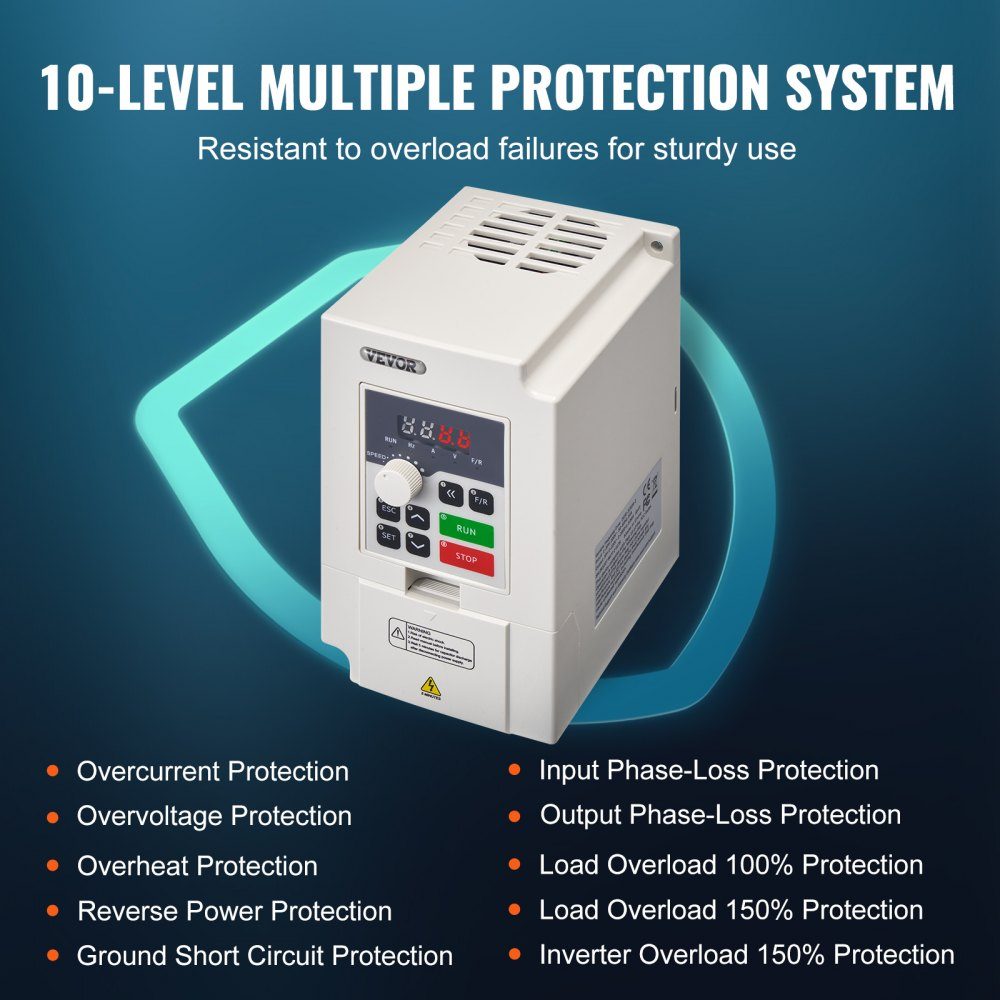 Convertisseur de fréquence VFD 4 HP 3 kW, 14 A, entrée 1/3 phase AC 220 V vers sortie triphasée AC 0-220 V, convertisseur de fréquence entrée 50/60 Hz, sortie 0-2000 Hz VFD pour contrôle de vitesse du moteur de broche
