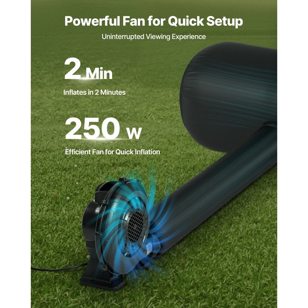 Inflatable Movie Screen, 600D Projector Screen, Projection Screen with Portable Storage Bag, 16:9 Movie Projection for Home Theater Theme Party, Pool Fun (513x185x330cm)