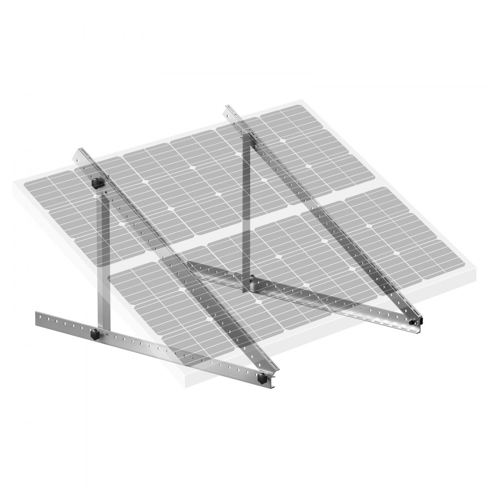 Zonnepaneelbeugels 50" 0-90° verstelbare zonnepaneelbeugels voor 100-550W zonnepanelen, lichtgewicht aluminium beugels met opvouwbare kantelpoten voor campers, daken, boten, off-grid