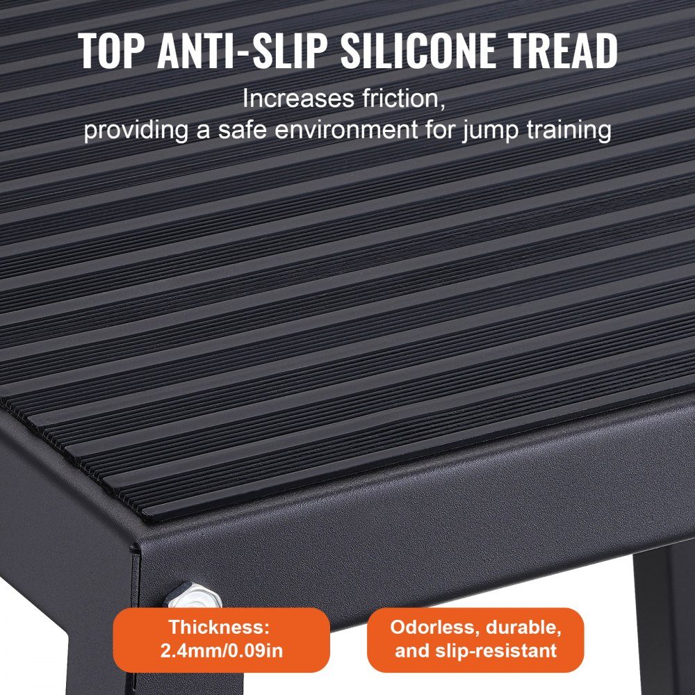 4 Piece Plyometric Jump Boxes, 305/458/609/762mm Plyometric Box Black, Non-Slip Fitness Exercise Step Up Box Set for Home Fitness Training, Conditioning Strength Training, Jump Training