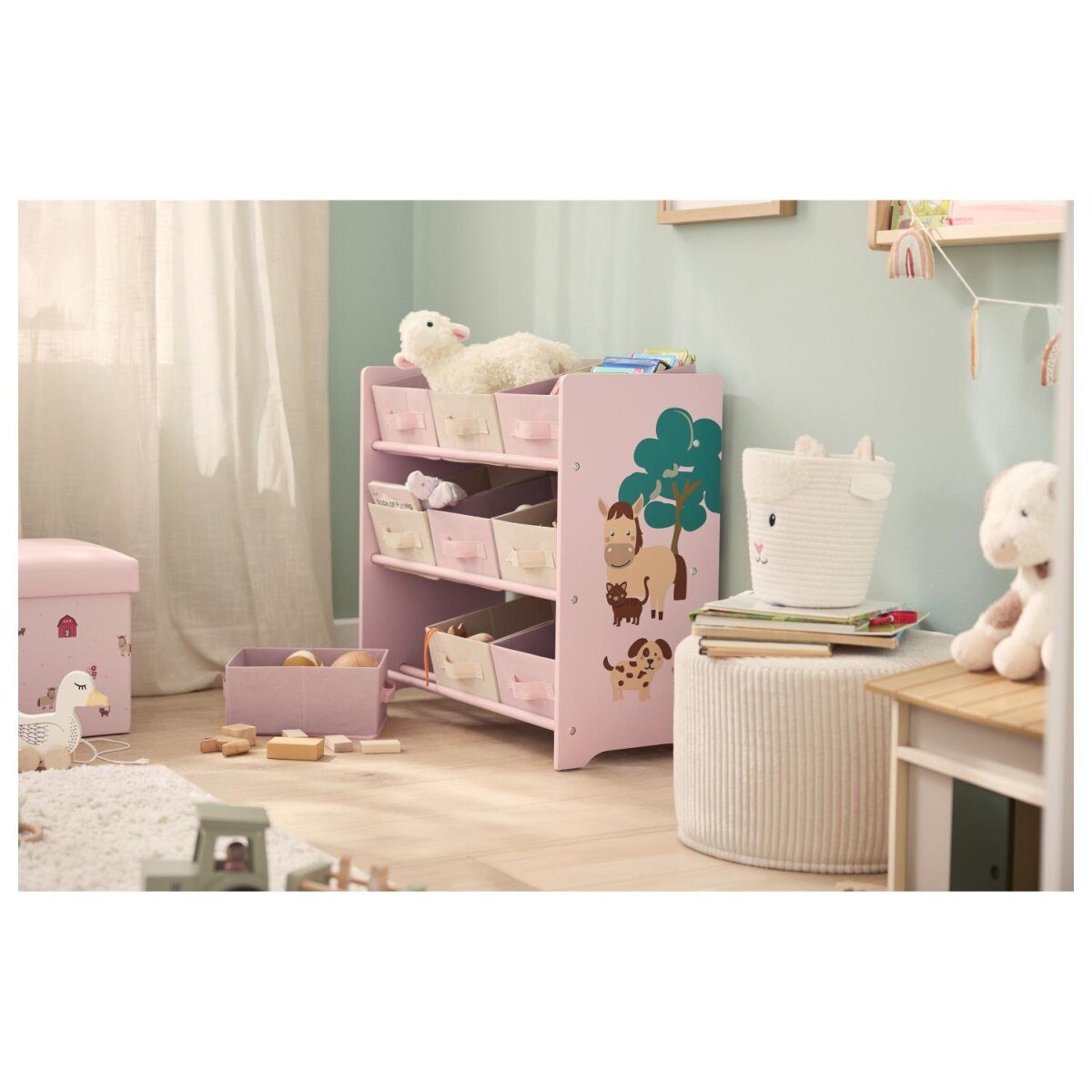 LIVARNO® Aufbewahrungsregal, 65 x 62 x 30 cm (Rosa)