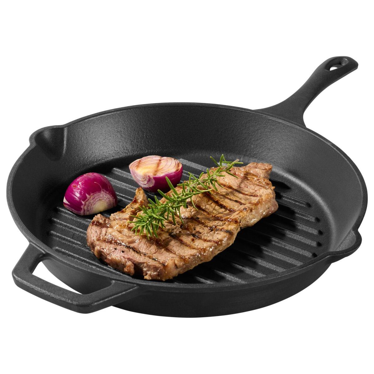 GRILLMEISTER żeliwna patelnia / żeliwna patelnia grillowa