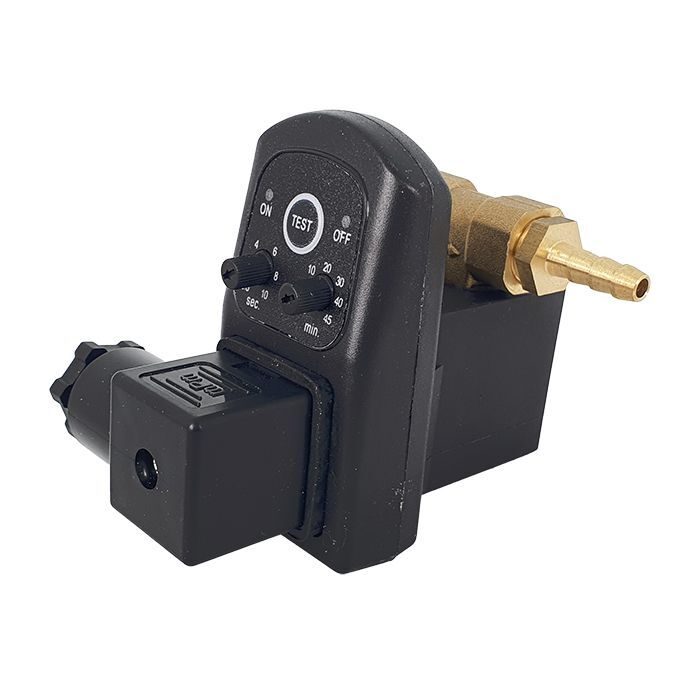 Aftapmagneetventiel met timer voor compressor