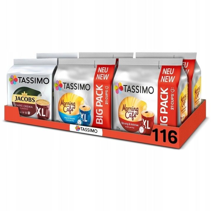 Tassimo MEGAPACK Black Coffee Blend Capsule Set 5 Packs + 1 Pack FREE! [116 pieces]