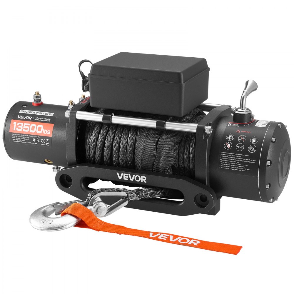 Elektrische Winde, 6100 kg, 12 V DC elektrische Winde mit 26 m synthetischem Seil, kabellose und kabelgebundene Fernbedienung, IP55, zum Ziehen von SUVs, Jeeps, Anhängern und Booten Elektrische Winde, 6100 kg, 12 V DC elektrische Winde mit 26 m synthetischem Seil, kabellose und kabelgebundene Fernbedienung, IP55, zum Ziehen von SUVs, Jeeps, Anhängern und Booten