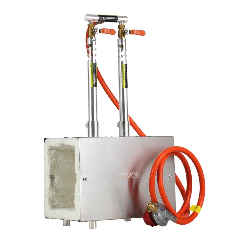 Portable 2 Burner Propane Blacksmith Furnace 1427°C Farrier Blacksmith Furnace Square Shape Stainless Steel Gas Blacksmith Tools and Equipment Smelting Furnace Metal Forging Use – Part No. HT-24138