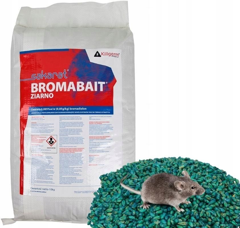 BROMABAIT Zatrute ziarno SILNA TRUCIZNA przeciwko MYSZY I SZCZURÓW 10KG BROMABAIT Zatrute ziarno SILNA TRUCIZNA przeciwko MYSZY I SZCZURÓW 10KG