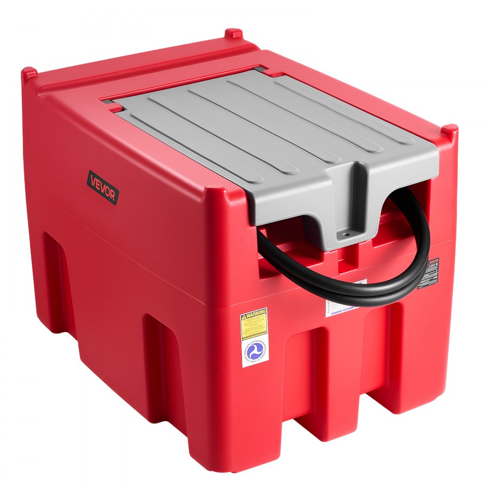 Portable Diesel & Petrol Tank, 440L, 45L/min Flow Rate, Diesel Fuel Tank with 12V Transfer Pump, 4m Hose, Automatic Refueling Nozzle, Fuel Transport Transfer Tank, Red