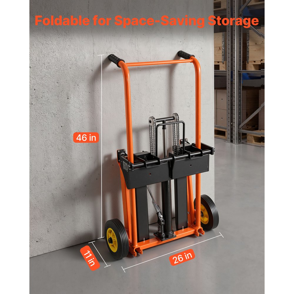 Handstapler 205 kg, Plattformstapler mit Gabelstaplertisch, max. Hubhöhe 90 cm, Materialhub-Windenstapler, Plattformstapler, Handstapler, Hubwagen, Orange & Schwarz Handstapler 205 kg, Plattformstapler mit Gabelstaplertisch, max. Hubhöhe 90 cm, Materialhub-Windenstapler, Plattformstapler, Handstapler, Hubwagen, Orange & Schwarz