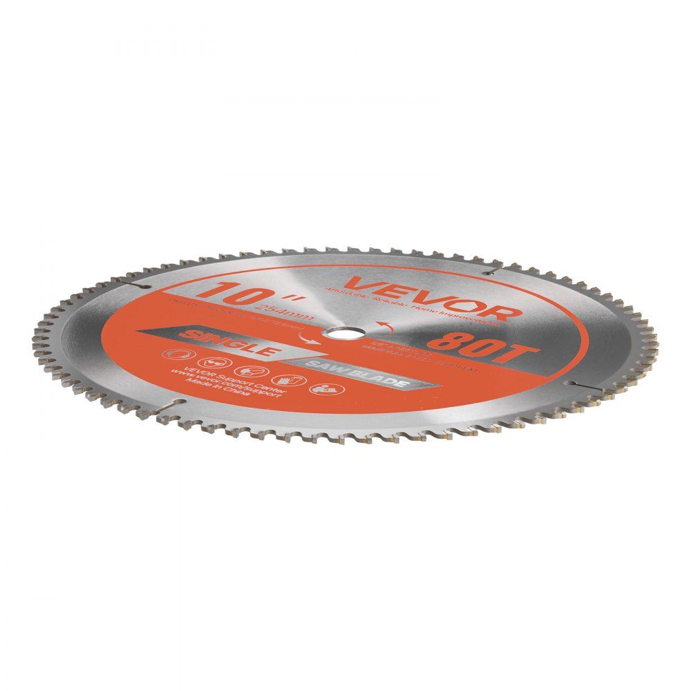 Circular saw blade (254mm diameter, 80 sharp teeth and 2.6mm thickness), ideal for cutting aluminum, compatible with circular saws, alloy steel saw blade with noise-reducing heat dissipation