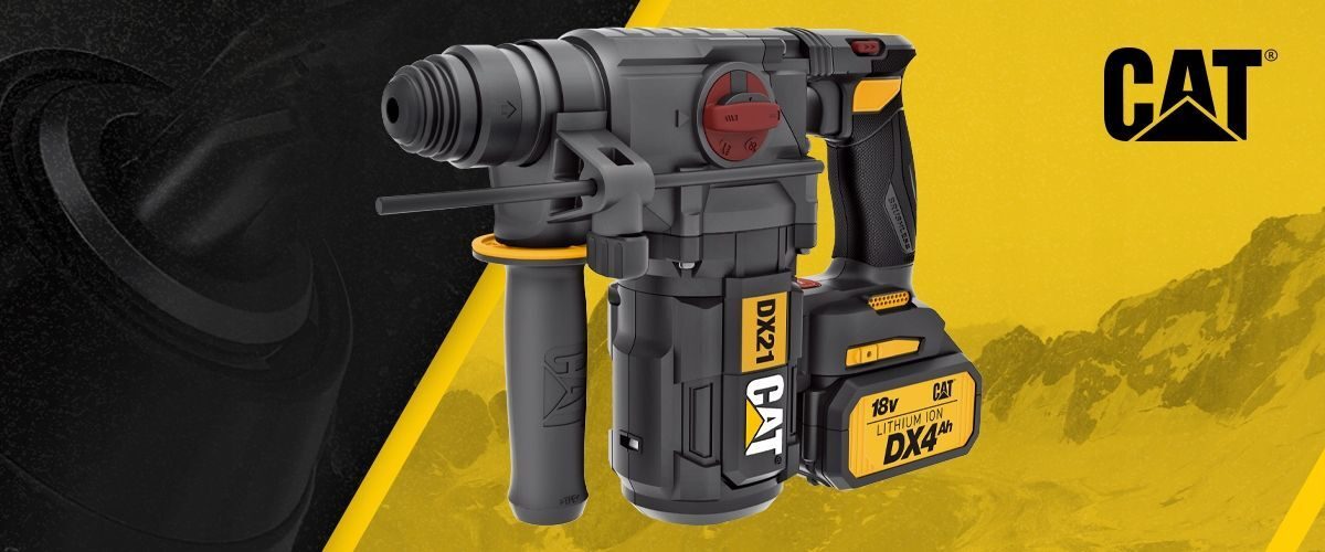 Brushless hammer drill CAT DX21 18V 2x4.0Ah in case