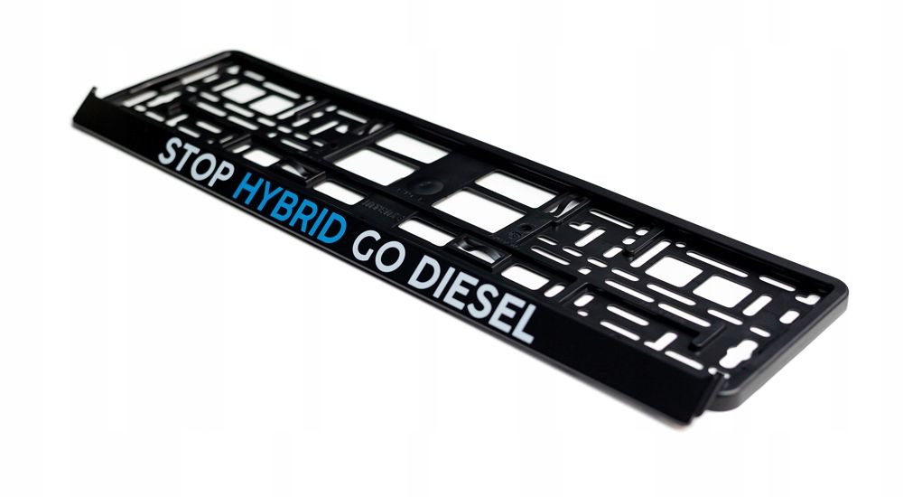 Support de plaque d'immatriculation Hybrid Stop & Diesel Go – faites une déclaration ! Support de plaque d'immatriculation Hybrid Stop & Diesel Go – faites une déclaration !