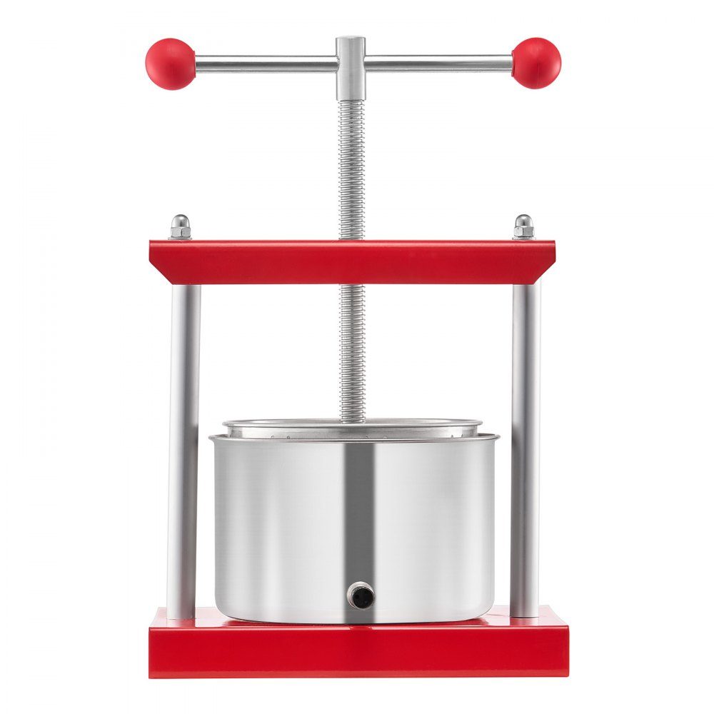 Obstweinpresse Apfelpresse (3L) mit 2 Edelstahlfässern Manueller Entsafter Apfelweinpresse Apfelpresse Traubenpresse Olivenölpresse Handpresse Entsafter mit T-Griff für Küche