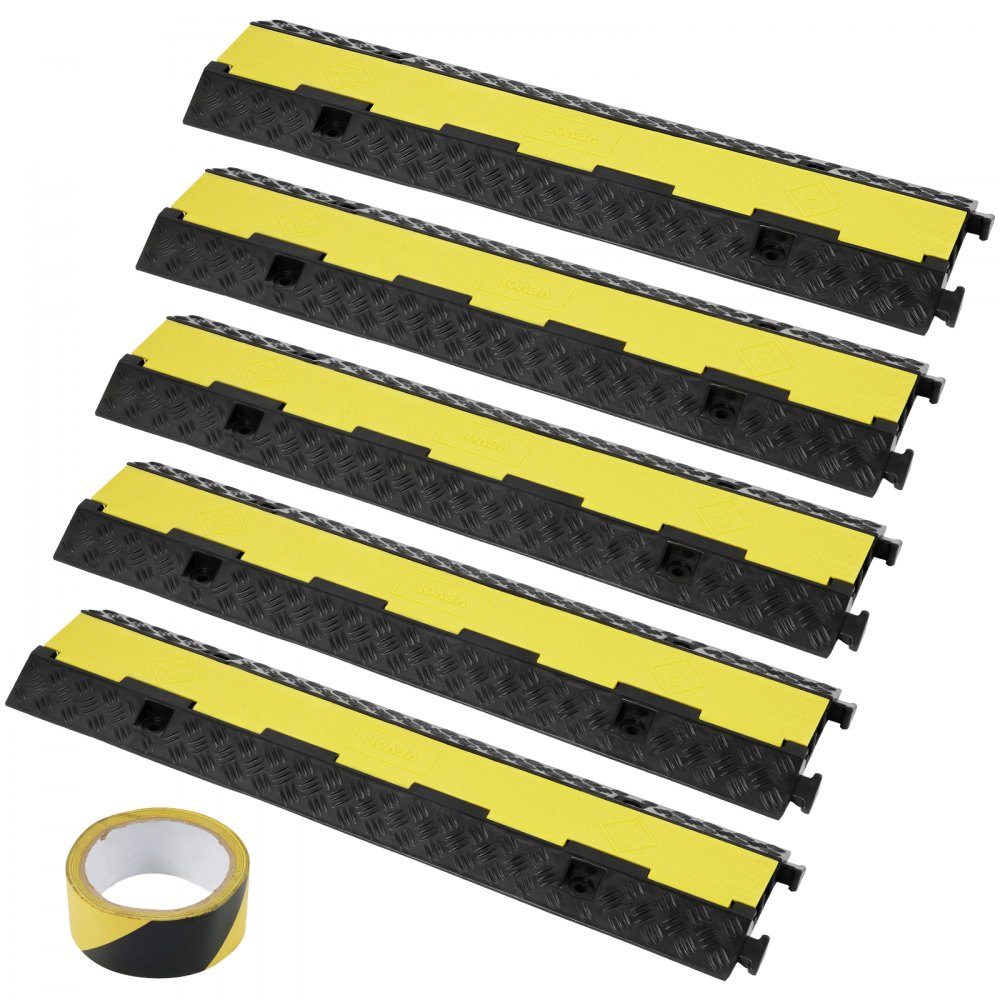 Rampe de Protection de câble, 5 pièces, 2 canaux, 98x24x4.5cm, 12000 lbs, fil de charge, rampe de couverture de câble – Réf. HT-23454
