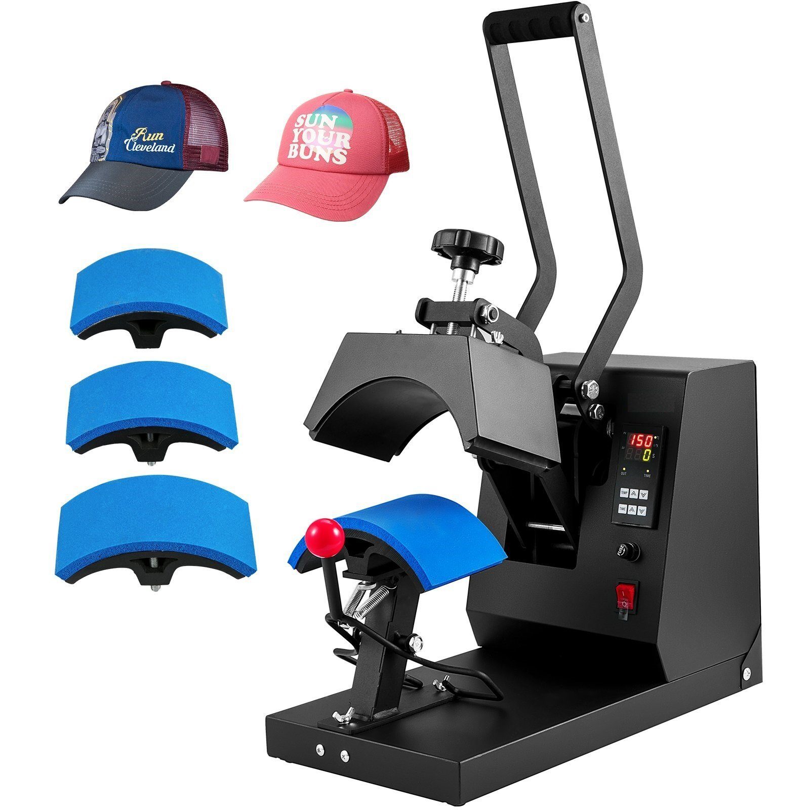 Premium Digital Cap Heat Press Transfer Press 21.5x10cm 4 Heating Pads Sublimation Transfer