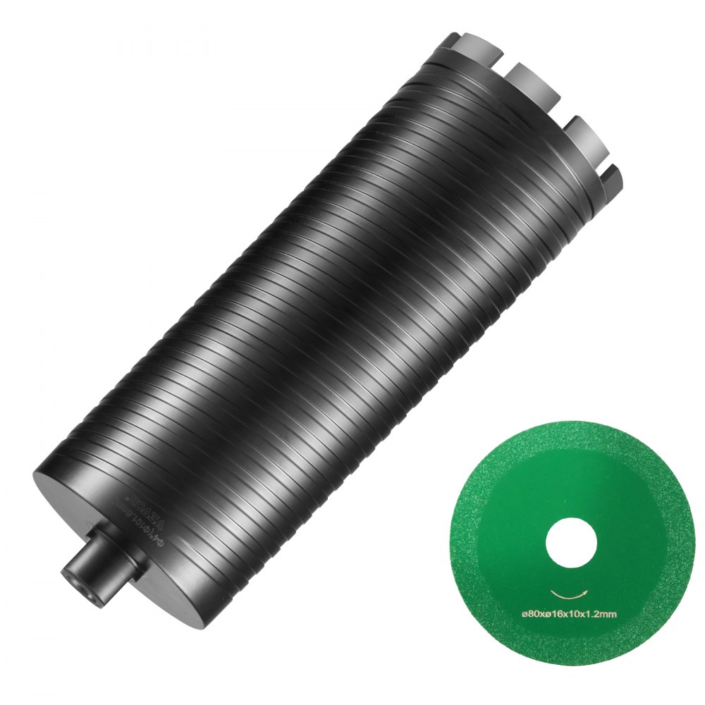 Kernboor, 101,6 mm natte/droge diamantkernboor voor bakstenen en blokken, betonkernboor met geleideboor en zaagblad, 241,3 mm boordiepte, 5/8"-11 binnendraad, laserlassen Kernboor, 101,6 mm natte/droge diamantkernboor voor bakstenen en blokken, betonkernboor met geleideboor en zaagblad, 241,3 mm boordiepte, 5/8"-11 binnendraad, laserlassen
