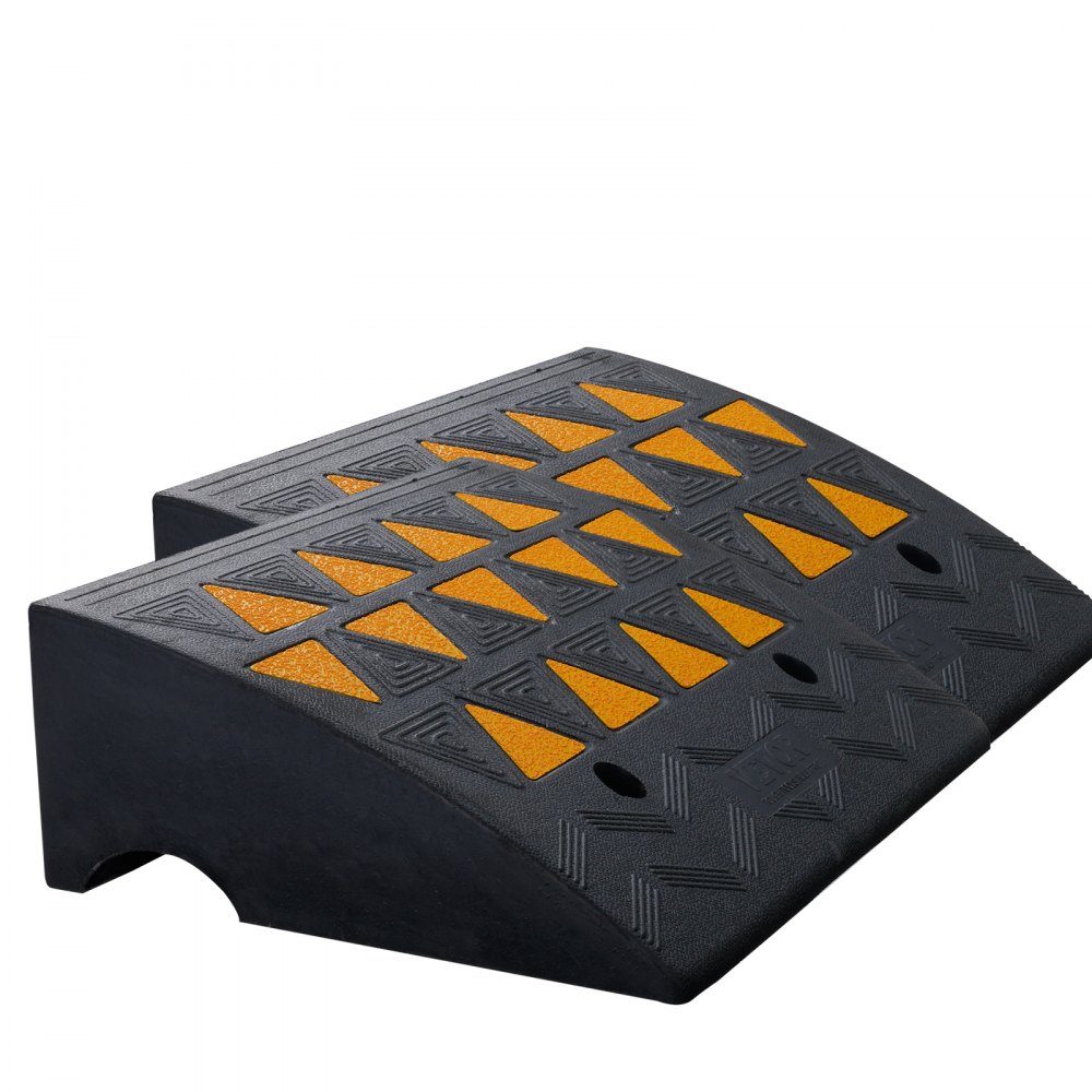 2x threshold ramp, solid rubber door threshold ramp, max. load capacity up to 15 tonnes, curb ramp, 49.1 x 37 x 15.2 cm, wheelchair ramp, access ramp, rubber ramp, suitable for uneven floors, curbs