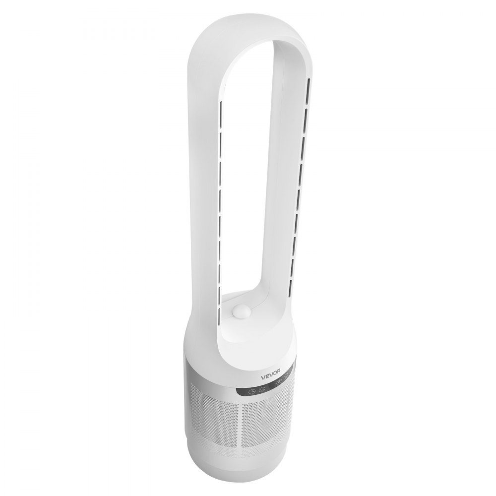 Tower Fan without Blades, 104cm Column Fan with 12 Speeds Max 4.5m/s, 4 Modes, 8 Hour Timer, 65° Oscillating Pedestal Fan with Remote Control for Bedroom, Office, White
