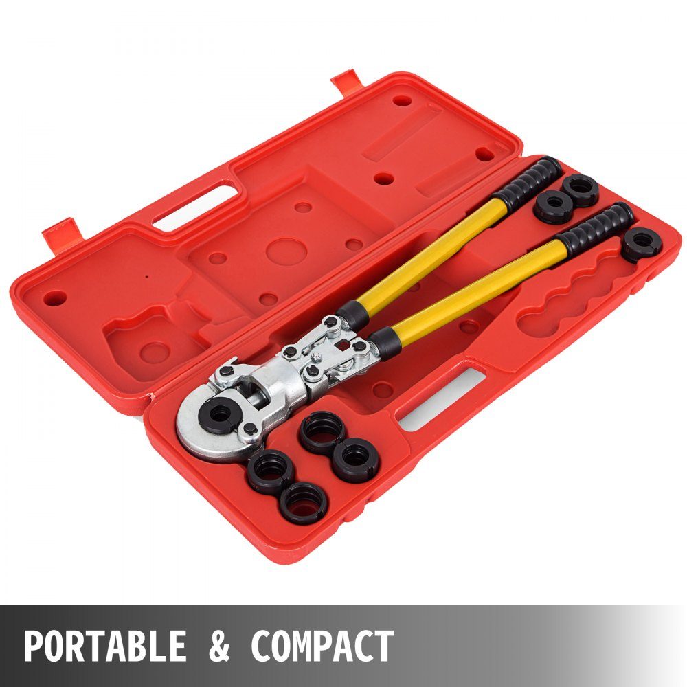 Presszange U16, U20, U25, U32, TH16, TH20, TH26, TH32 mm, Crimpzange, Presszange 6 T Druckkraft, Rohrpresszange mit 360° drehbarem Kopf und ergonomischem Griff, Rohrpresszange, tragbar Ø16-32 m