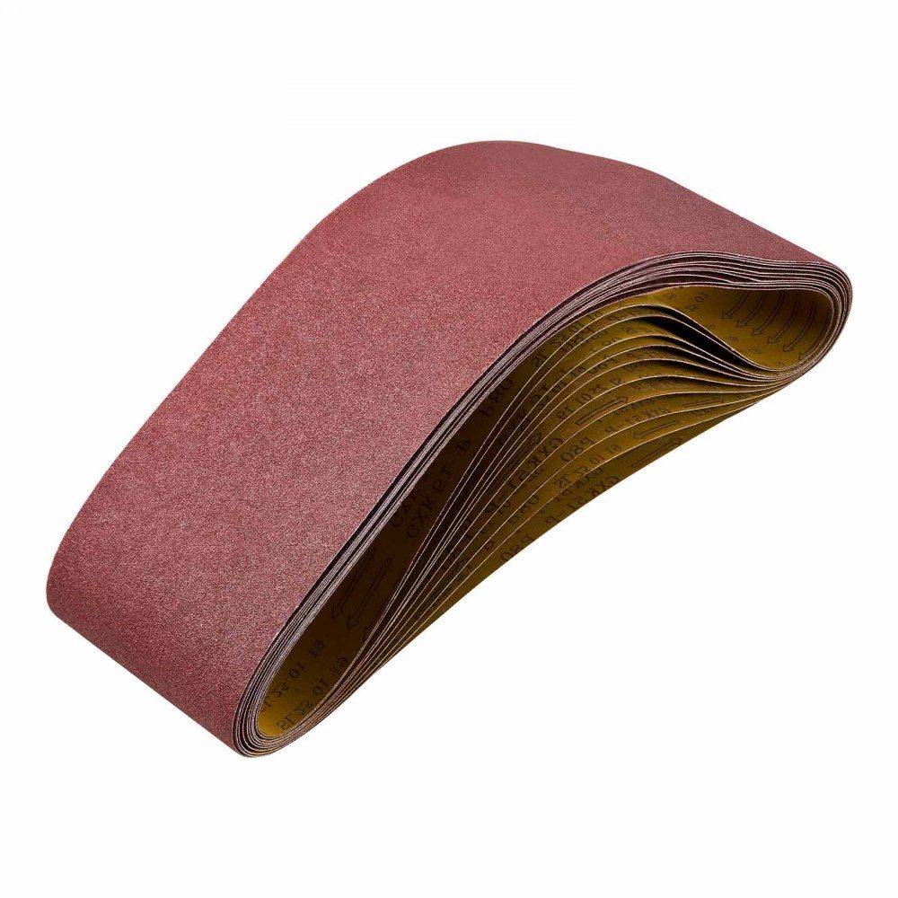 Sanding Belts 152x1219mm Sandpaper Belt Sander Pack of 10 80 Grit Aluminum Oxide Cloth Sanding Belt for Woodworking Steel Aluminum Non-Ferrous Metals