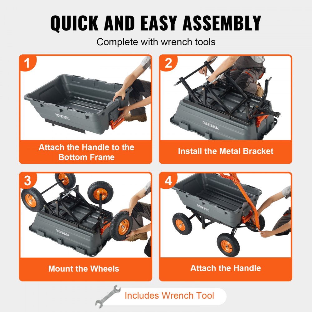 Transportwagen, Gartenwagen mit einfach zu montierendem Stahlrahmen, Gartenwagen mit umwandelbarem 2-in-1-Griff, Mehrzweck-Schubkarre mit 680 Tragfähigkeitssatz, ca. 33 cm Reifen Transportwagen, Gartenwagen mit einfach zu montierendem Stahlrahmen, Gartenwagen mit umwandelbarem 2-in-1-Griff, Mehrzweck-Schubkarre mit 680 Tragfähigkeitssatz, ca. 33 cm Reifen