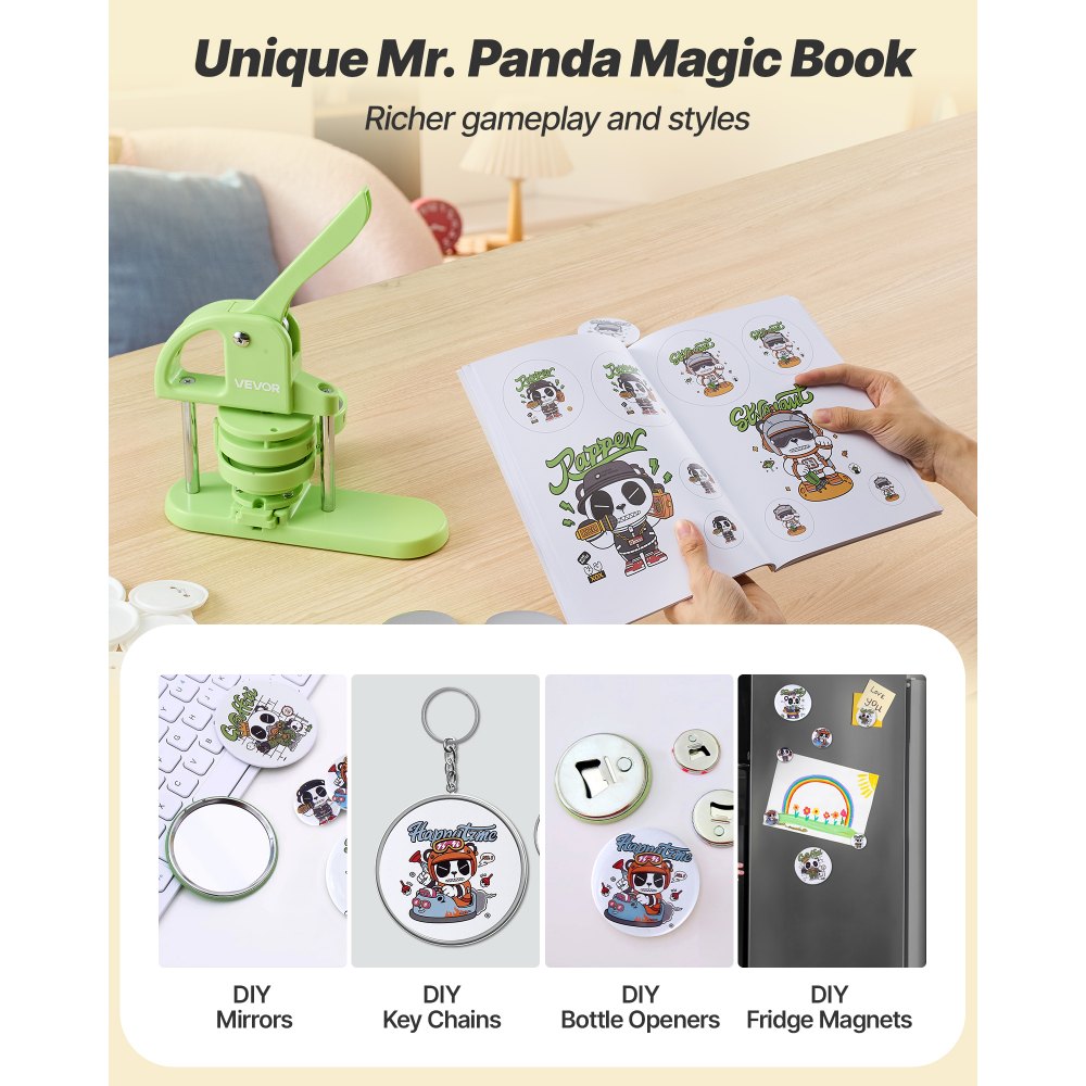 Button machine Button maker machine Badge Punch Press 32/58 mm round, Pinmaker with 200 button parts & circle cutter & magic book & reinforced ergonomic handle, DIY Badge Press Machine green Button machine Button maker machine Badge Punch Press 32/58 mm round, Pinmaker with 200 button parts & circle cutter & magic book & reinforced ergonomic handle, DIY Badge Press Machine green