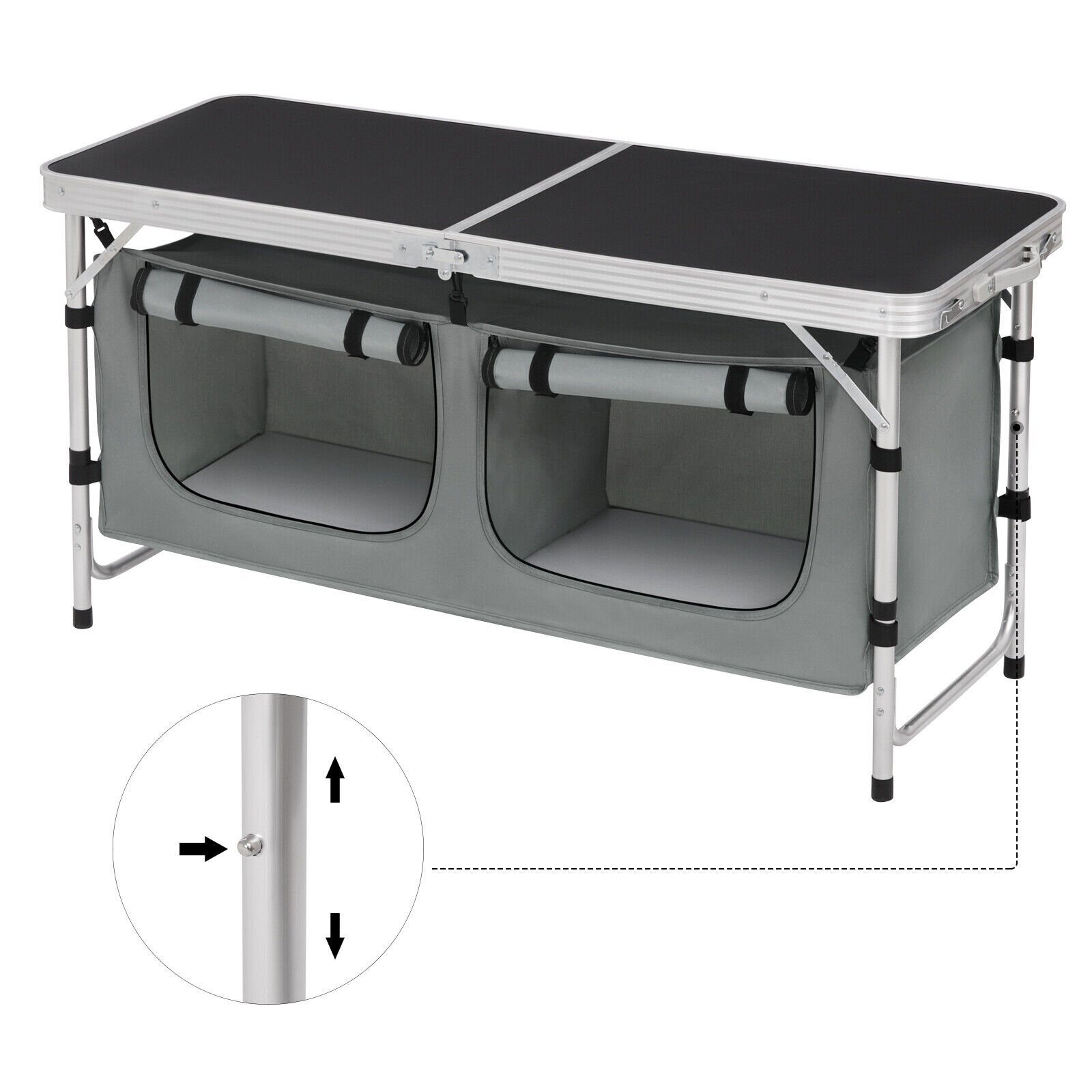 Campingküche Aluminium Küchenbox Campingschrank Klappschrank Windschutz Outdoor